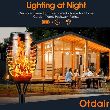 12 Pack Mini Solar Torch Light with Dancing Flickering Flame Lights Auto On/Off - Outdoor Solar Outlet