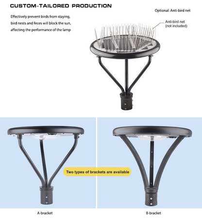 12000W Solar Lamp Post Cap – 240000LM Aluminum Solar Post Top Light, IP65, Dusk-to-Dawn, 120° Wide Beam - Outdoor Solar Outlet
