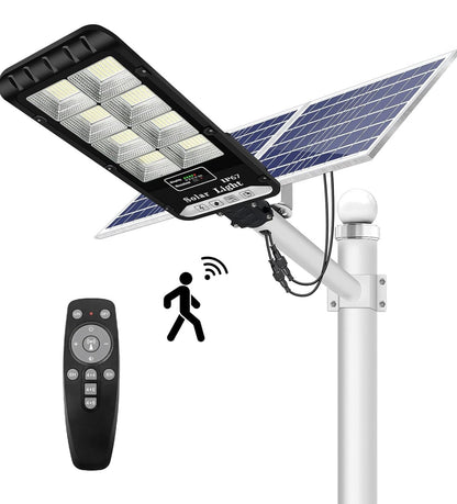 1200W Solar Outdoor Lights Motion Sensor Dusk to Dawn Commercial Large Area Lighting Security Flood Lights Waterproof with Remote for Backyard Stadium Garage Parking Lot - Outdoor Solar Outlet