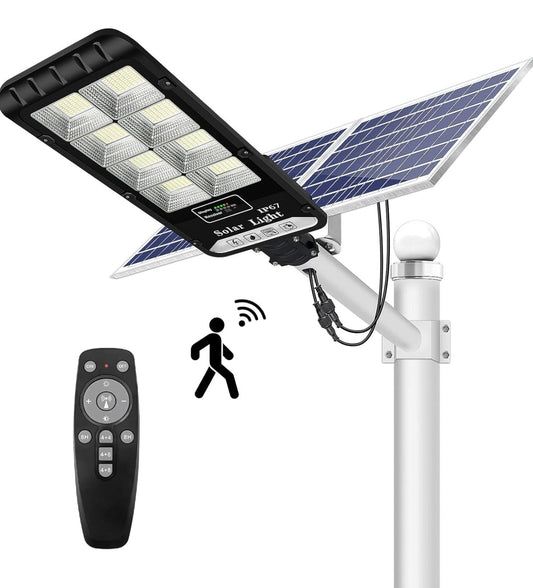 1200W Solar Outdoor Lights Motion Sensor Dusk to Dawn Commercial Large Area Lighting Security Flood Lights Waterproof with Remote for Backyard Stadium Garage Parking Lot - Outdoor Solar Outlet