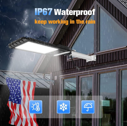 1200W Solar Outdoor Lights Motion Sensor Dusk to Dawn Commercial Large Area Lighting Security Flood Lights Waterproof with Remote for Backyard Stadium Garage Parking Lot - Outdoor Solar Outlet