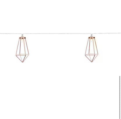 12Ft SmartYard Battery Operated Metal Indoor Integrated LED String Lights 10-Light - Outdoor Solar Outlet