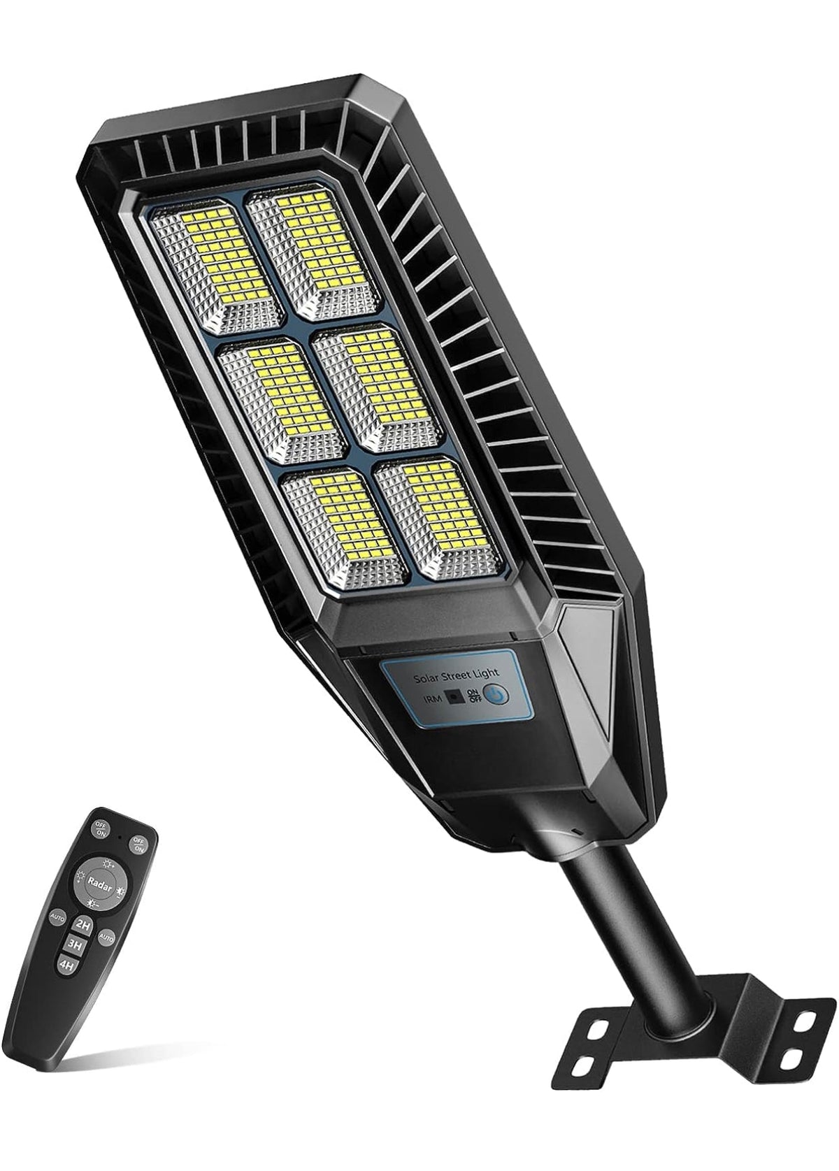 1500W Solar Street Light 30000LM LED Outdoor Waterproof Dusk to Dawn for Yard Lighting IP66 6000K with Bracket and Remote Control - Outdoor Solar Outlet