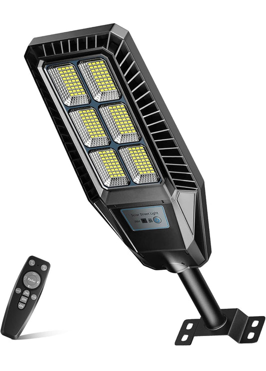 1500W Solar Street Light 30000LM LED Outdoor Waterproof Dusk to Dawn for Yard Lighting IP66 6000K with Bracket and Remote Control - Outdoor Solar Outlet