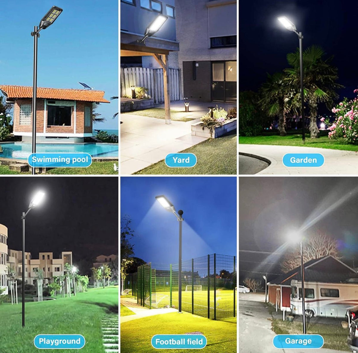 1500W Solar Street Light 30000LM LED Outdoor Waterproof Dusk to Dawn for Yard Lighting IP66 6000K with Bracket and Remote Control - Outdoor Solar Outlet