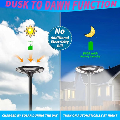 1500W Solar UFO Motion Sensor All in one Solar Garden Street Light With Remote Control - Outdoor Solar Outlet