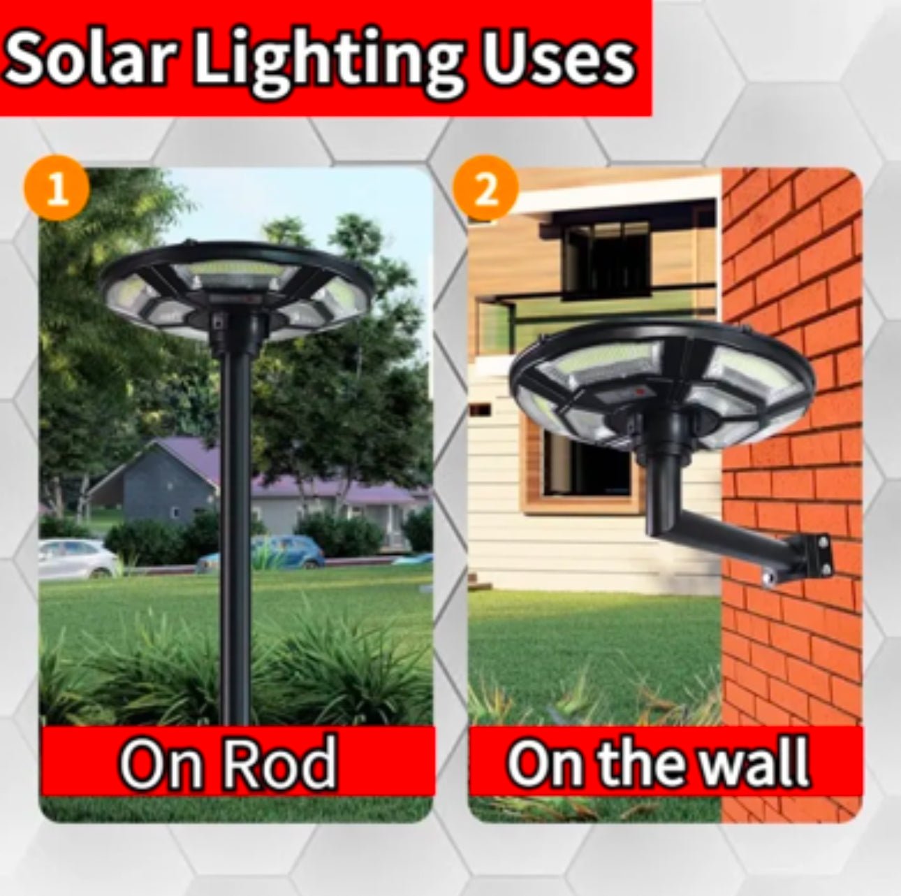 1500W Solar UFO Motion Sensor All in one Solar Garden Street Light With Remote Control - Outdoor Solar Outlet