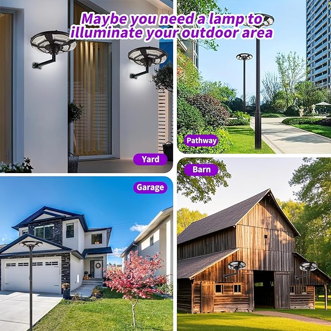 1500W Solar UFO Motion Sensor All in one Solar Garden Street Light With Remote Control - Outdoor Solar Outlet