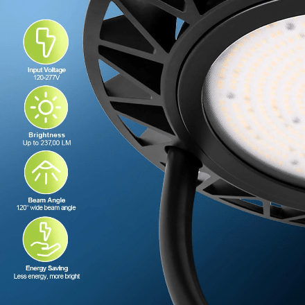 150W Hard Wire LED Post Top UFO Light 21,000LM, ETL Listed LED Post Lights with Photocell 5000K, IP65 - Outdoor Solar Outlet