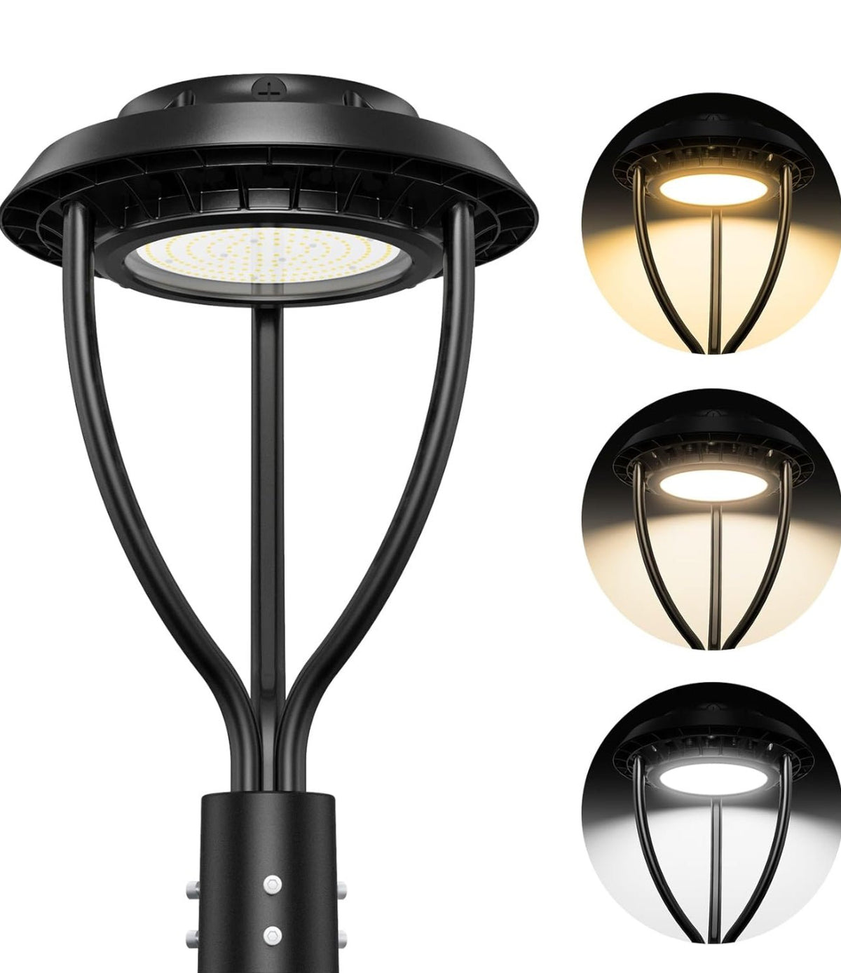 150W Hard Wire LED Post Top UFO Light 21,000LM, ETL Listed LED Post Lights with Photocell 5000K, IP65 - Outdoor Solar Outlet