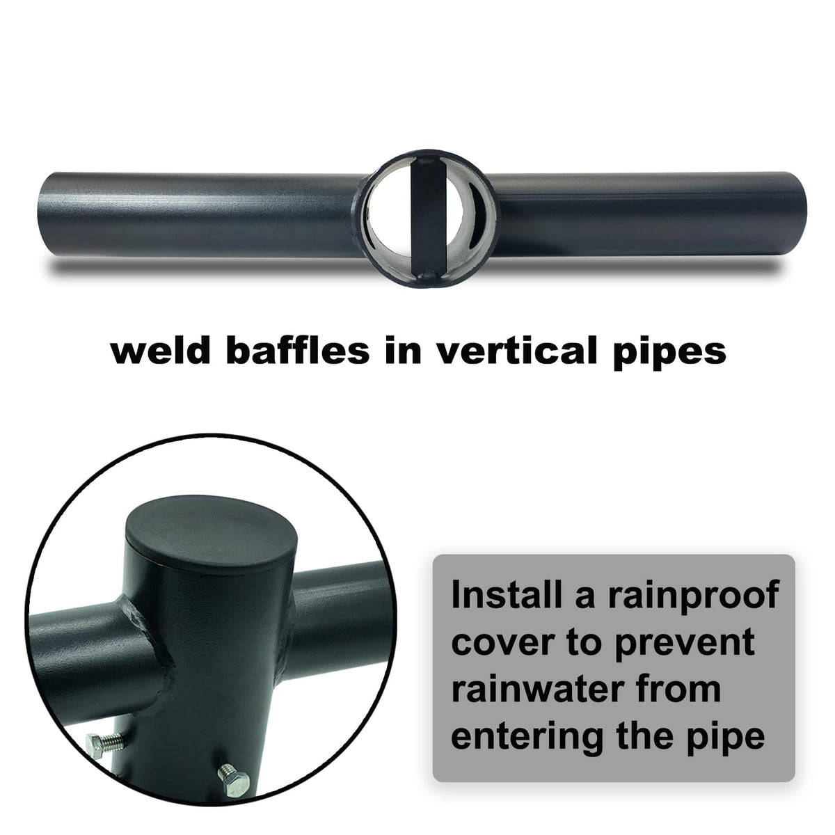 180° Double Bullhorn Light Pole Bracket for 3" Round Pole – Dual 2-3/8" Slip Fitter Tenon, Heavy-Duty Steel - Outdoor Solar Outlet