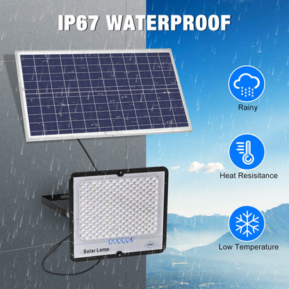 1800W Solar Flood Lights Outdoor - Solar Parking Lot Lights Dusk to Dawn IP67 Waterproof Security Commercial Lighting with 16ft Cables - Outdoor Solar Outlet