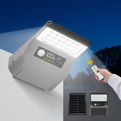 1800W Solar Lights Outdoor Waterproof, 3000K 5700K LED Screen Solar Motion Light with Rain Sensor, 3000LM Solar Street Light Dusk to Dawn - Outdoor Solar Outlet