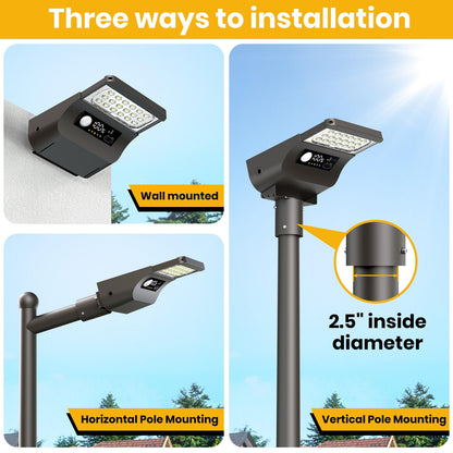 1800W Solar Lights Outdoor Waterproof, 3000K 5700K LED Screen Solar Motion Light with Rain Sensor, 3000LM Solar Street Light Dusk to Dawn - Outdoor Solar Outlet