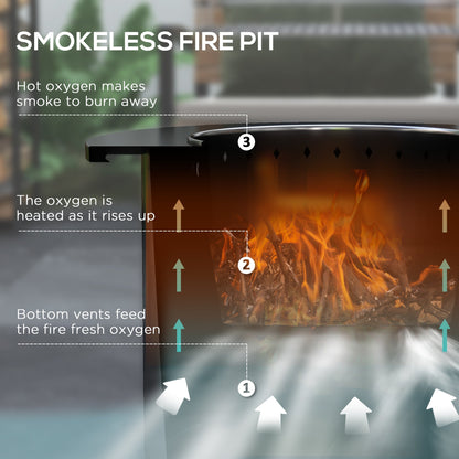 2-in-1 Portable Stainless Smokeless Fire Pit and Grill for Campfire, BBQ, Picnic - Outdoor Solar Outlet