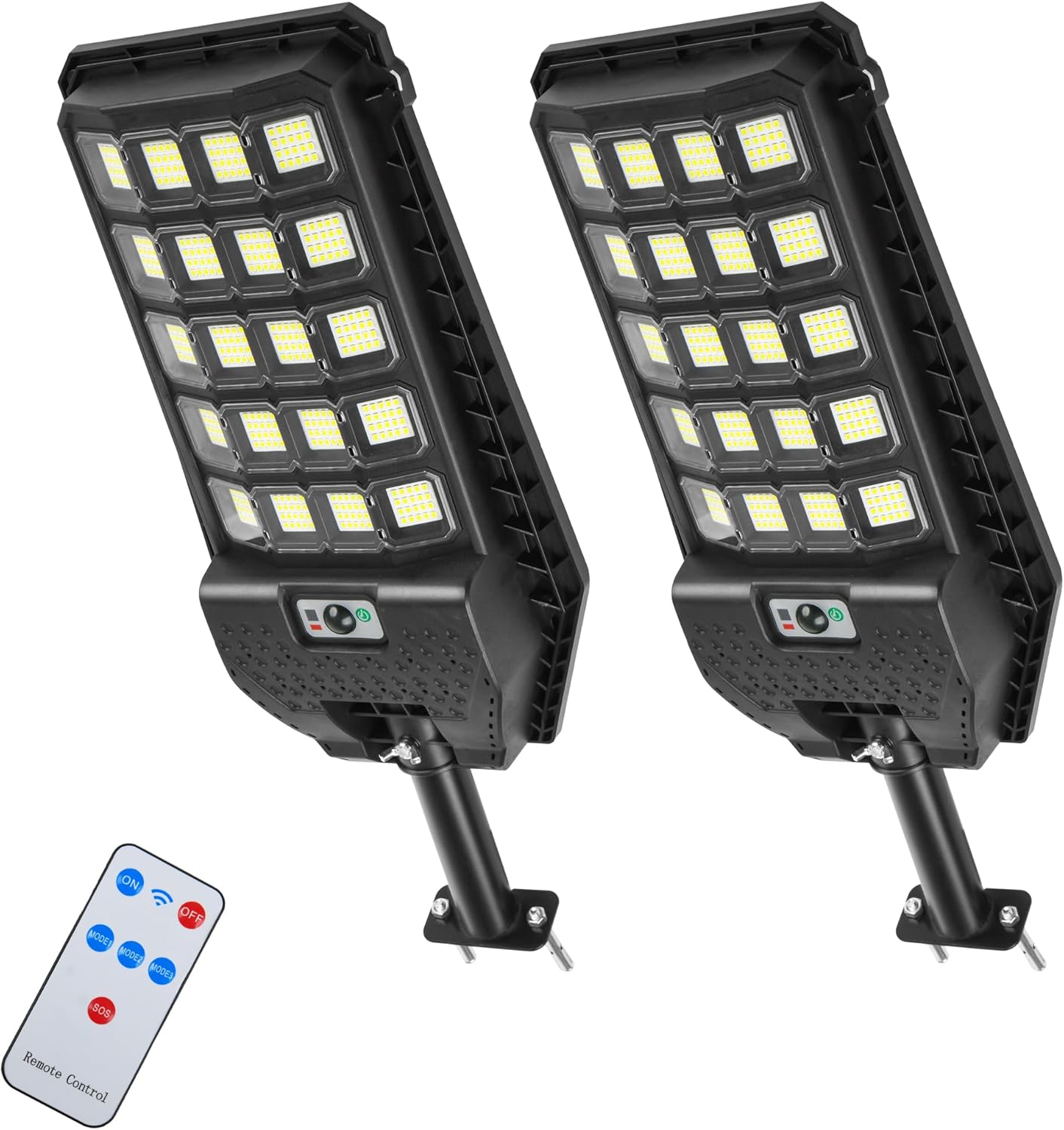 2 Pack 1500W Solar Motion Lights Outdoor, 400 LED Parking Lot Lights Outdoor, IP65 Solar Street Lights Outdoor Waterproof - Outdoor Solar Outlet