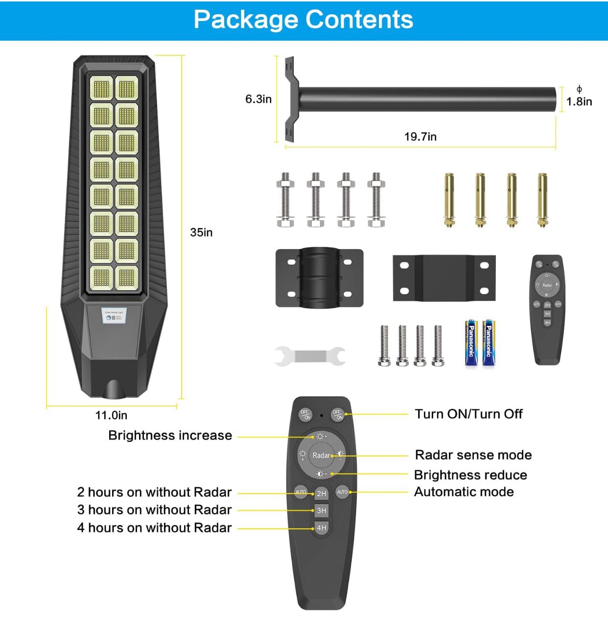 2 Pack 4600W Solar Street Lights Outdoor 190000 Lumens Dusk to Dawn With Remote and Motion Sensor - Outdoor Solar Outlet