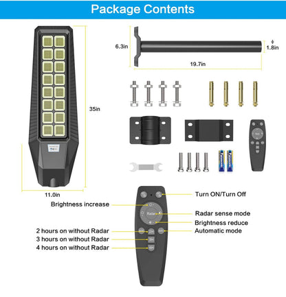 2 Pack 4600W Solar Street Lights Outdoor 190000 Lumens Dusk to Dawn With Remote and Motion Sensor - Outdoor Solar Outlet