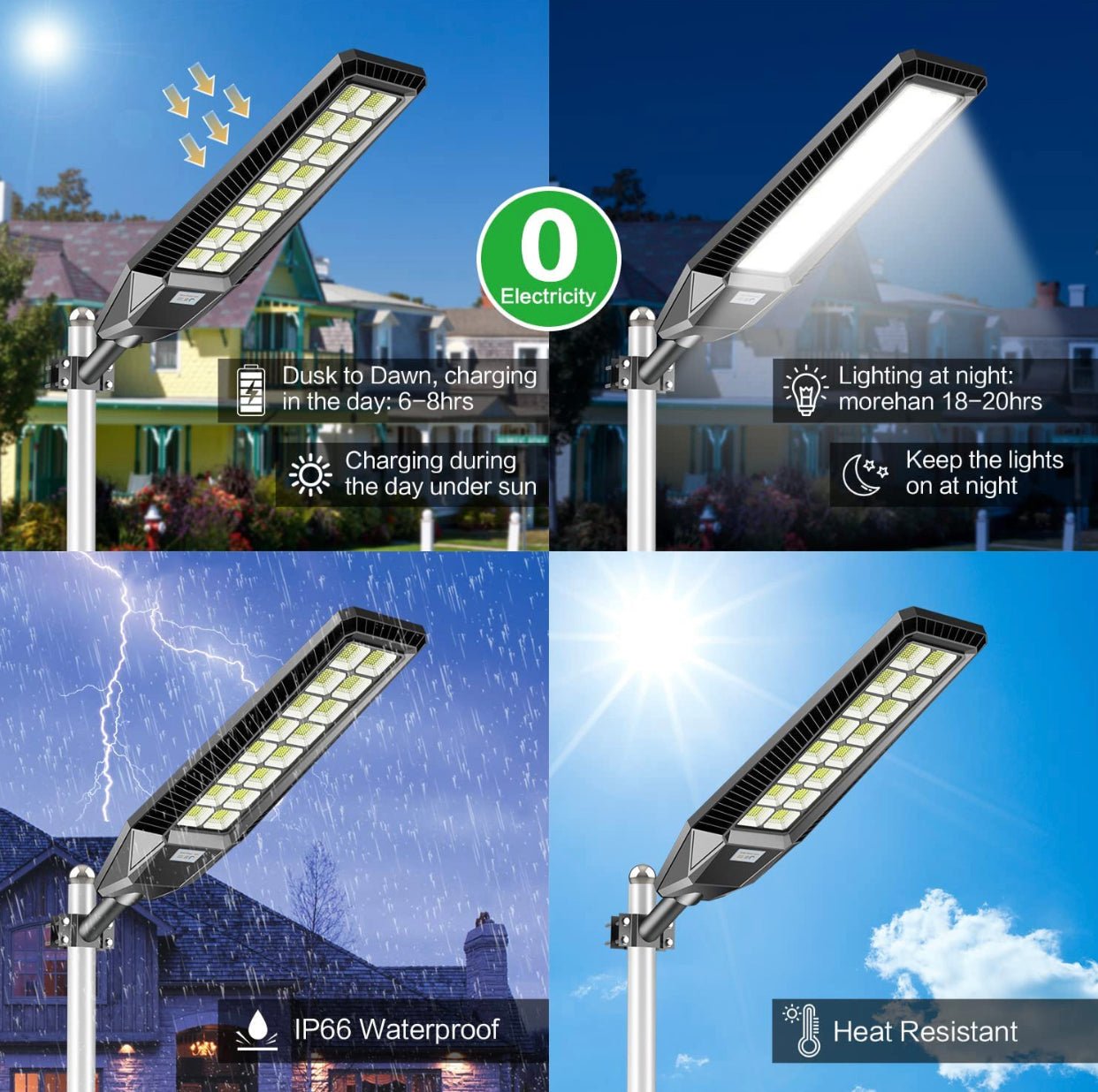 2 Pack 4600W Solar Street Lights Outdoor 190000 Lumens Dusk to Dawn With Remote and Motion Sensor - Outdoor Solar Outlet