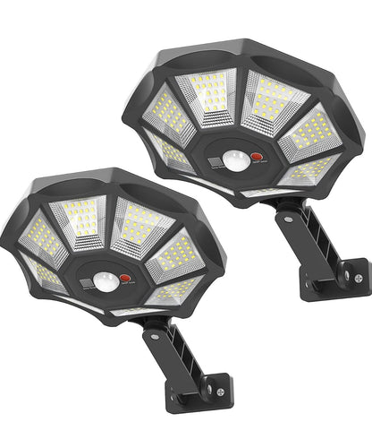 2 Pack SmartYard 300W Solar Street Light 168LED Dusk to Dawn,6500K with Motion Sensor - Outdoor Solar Outlet