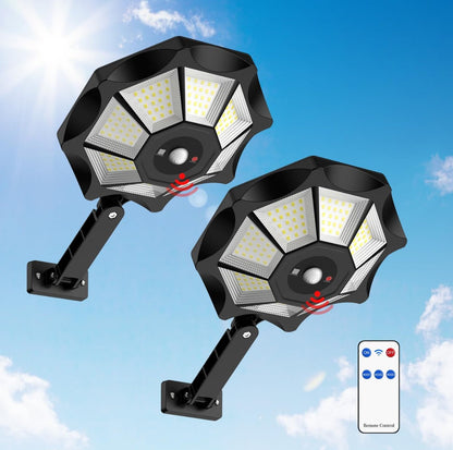 2 Pack SmartYard 300W Solar Street Light 168LED Dusk to Dawn,6500K with Motion Sensor - Outdoor Solar Outlet