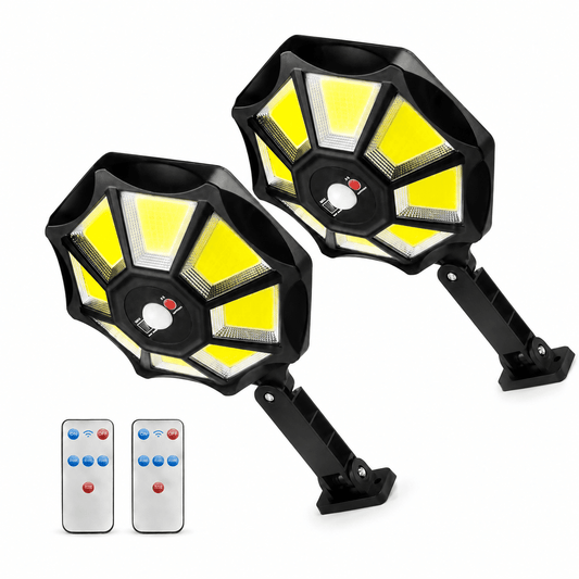 2 Pack SmartYard 300W Solar Street Light 168LED Dusk to Dawn,6500K with Motion Sensor - Outdoor Solar Outlet