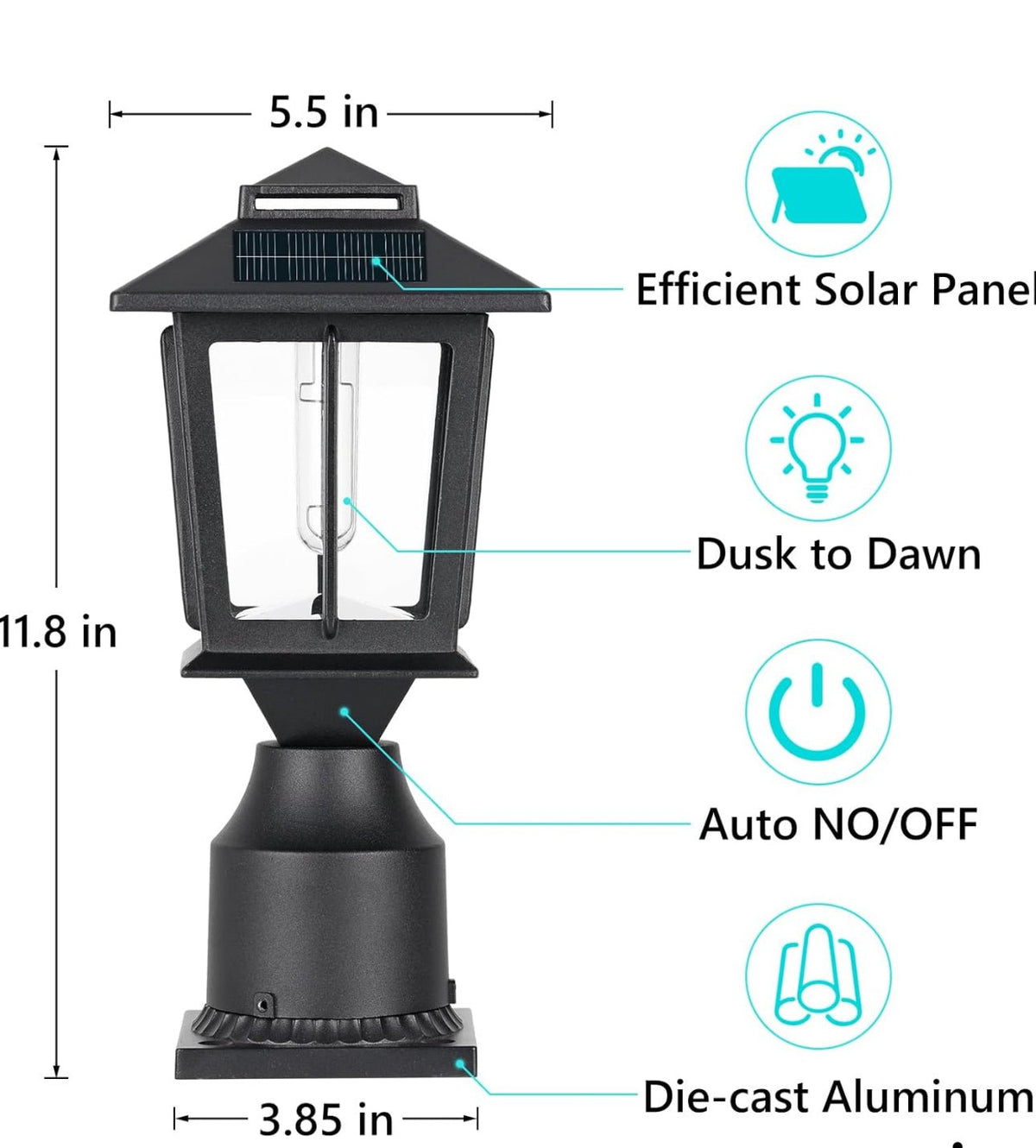 2 Pack SmartYard Aluminum Solar Post/Fence Lights Outdoor, Wood 4X4 Solar Post Cap Lights - Outdoor Solar Outlet