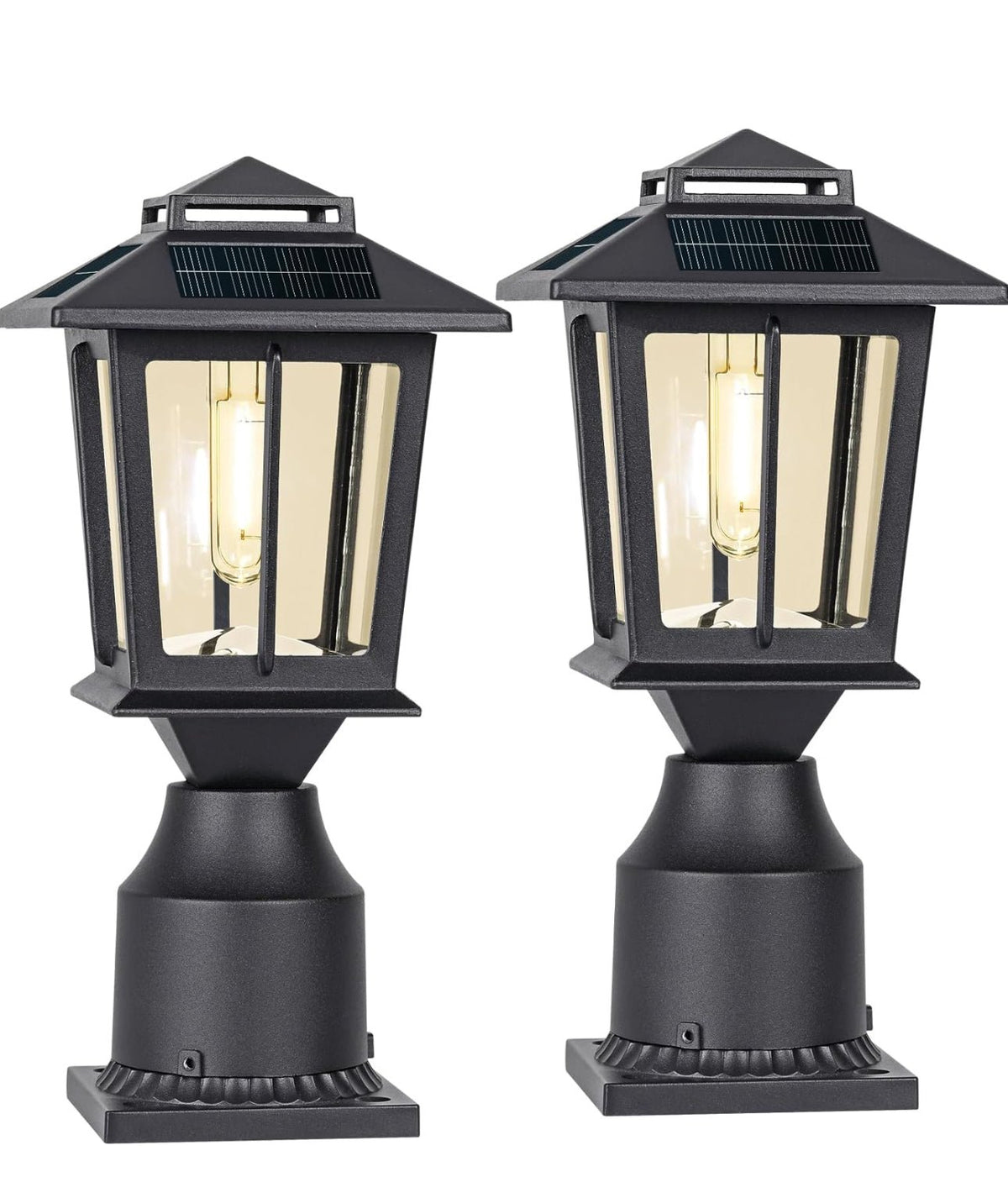2 Pack SmartYard Aluminum Solar Post/Fence Lights Outdoor, Wood 4X4 Solar Post Cap Lights - Outdoor Solar Outlet