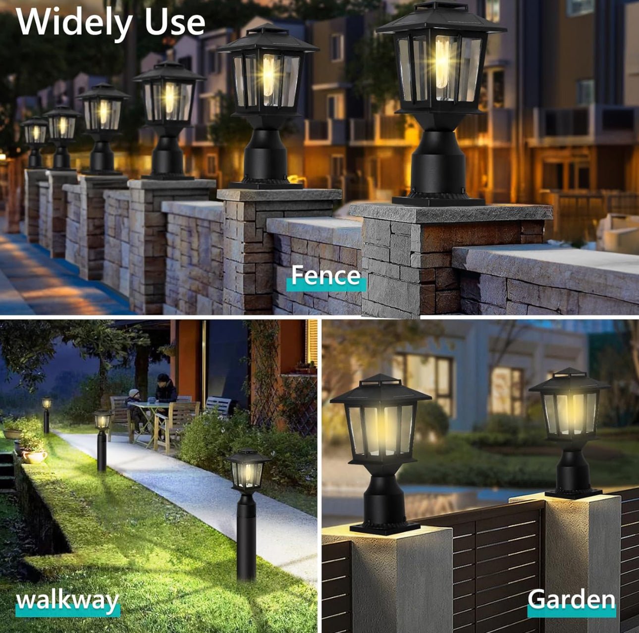 2 Pack SmartYard Aluminum Solar Post/Fence Lights Outdoor, Wood 4X4 Solar Post Cap Lights - Outdoor Solar Outlet