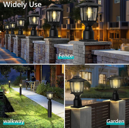 2 Pack SmartYard Aluminum Solar Post/Fence Lights Outdoor, Wood 4X4 Solar Post Cap Lights - Outdoor Solar Outlet