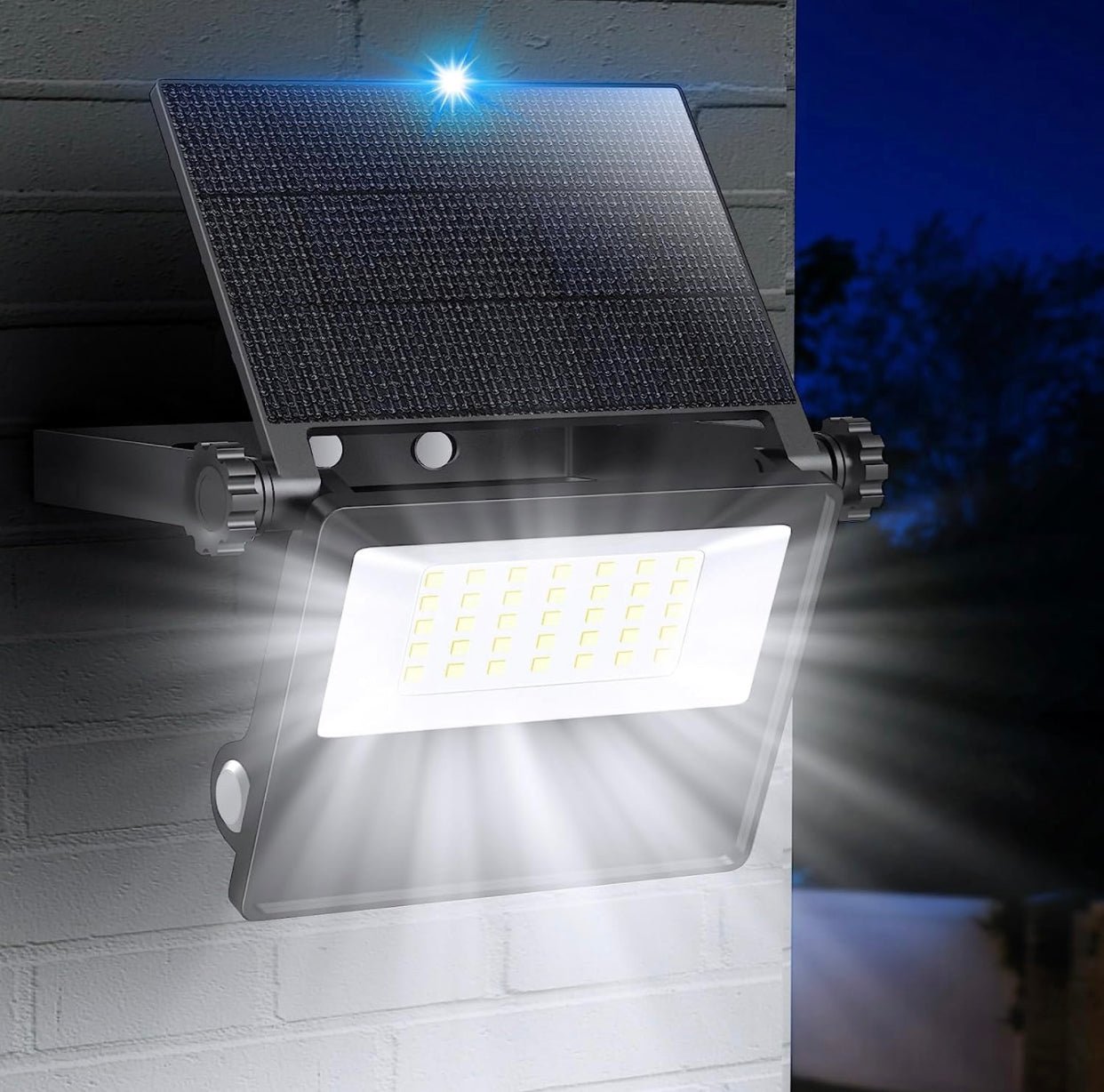 2-Pack SmartYard Solar Outdoor Lights, Metal Solar Security/Flood Lights ,2000LM Motion Sensor - Outdoor Solar Outlet