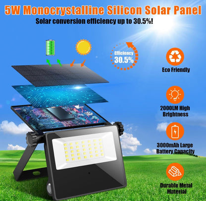2-Pack SmartYard Solar Outdoor Lights, Metal Solar Security/Flood Lights ,2000LM Motion Sensor - Outdoor Solar Outlet