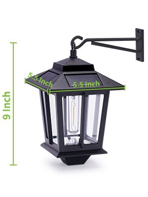 2 Pack SmartYard Solar Wall Hanging Lanterns with Replaceable Bulb, 4 Solar Panels,Anti-Rust - Outdoor Solar Outlet