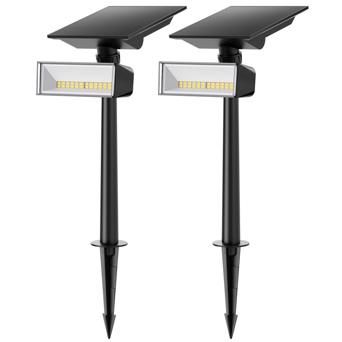 2 Pack SmartYard Upgraded Solar Spotlight with 360° Independently Adjustable , 600 Lumen Outdoor, Waterproof - Outdoor Solar Outlet