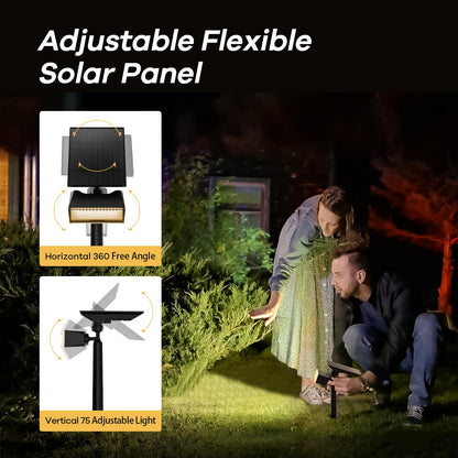 2 Pack SmartYard Upgraded Solar Spotlight with 360° Independently Adjustable , 600 Lumen Outdoor, Waterproof - Outdoor Solar Outlet