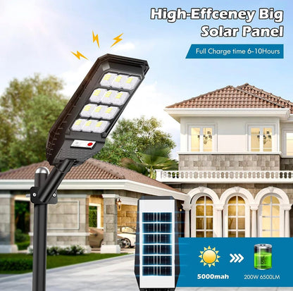 2-Pack Solar Street Lights Outdoor Waterproof,6000LM Dusk to Dawn,6500K Motion Sensor with Remote Control - Outdoor Solar Outlet