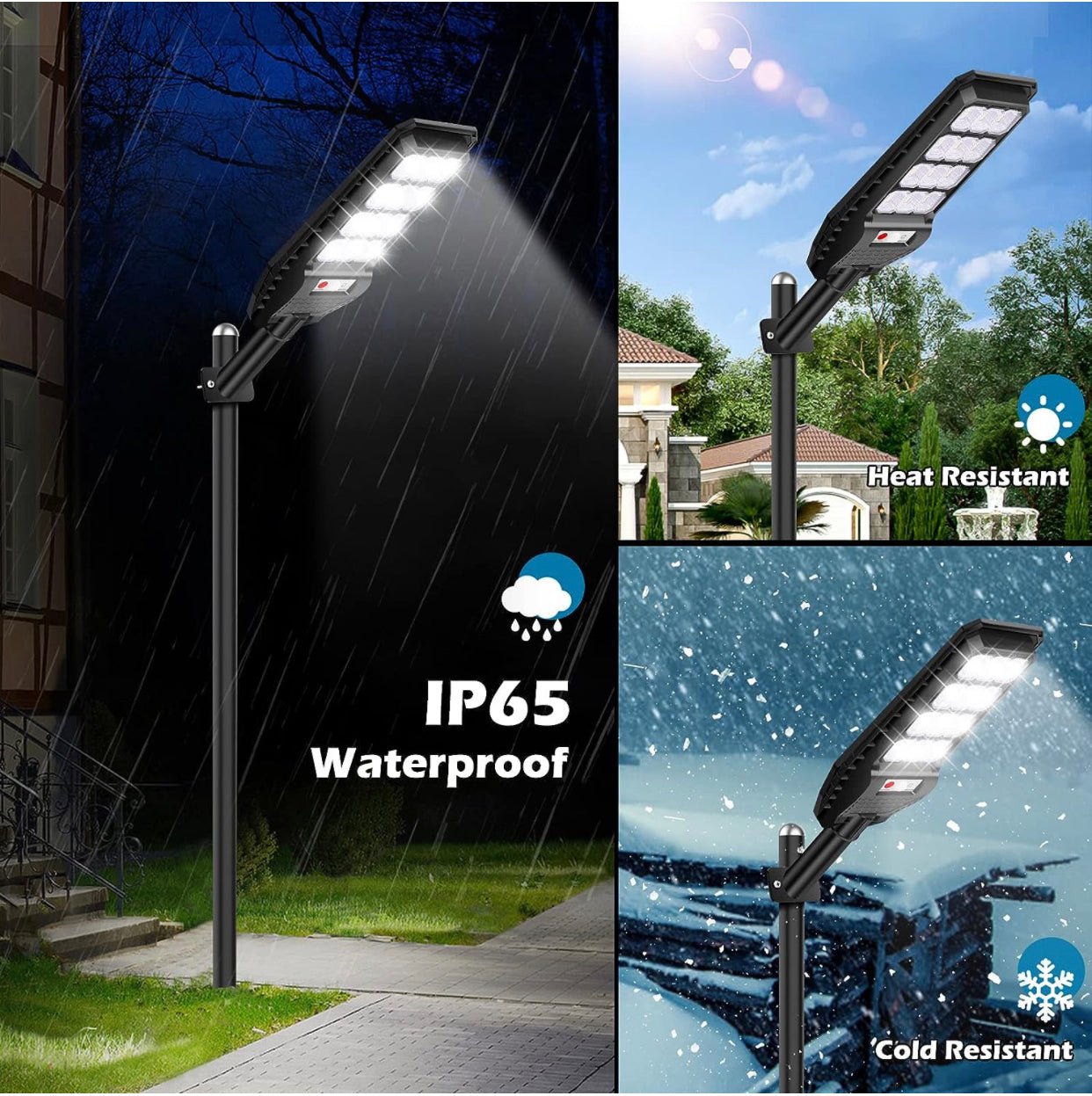 2-Pack Solar Street Lights Outdoor Waterproof,6000LM Dusk to Dawn,6500K Motion Sensor with Remote Control - Outdoor Solar Outlet