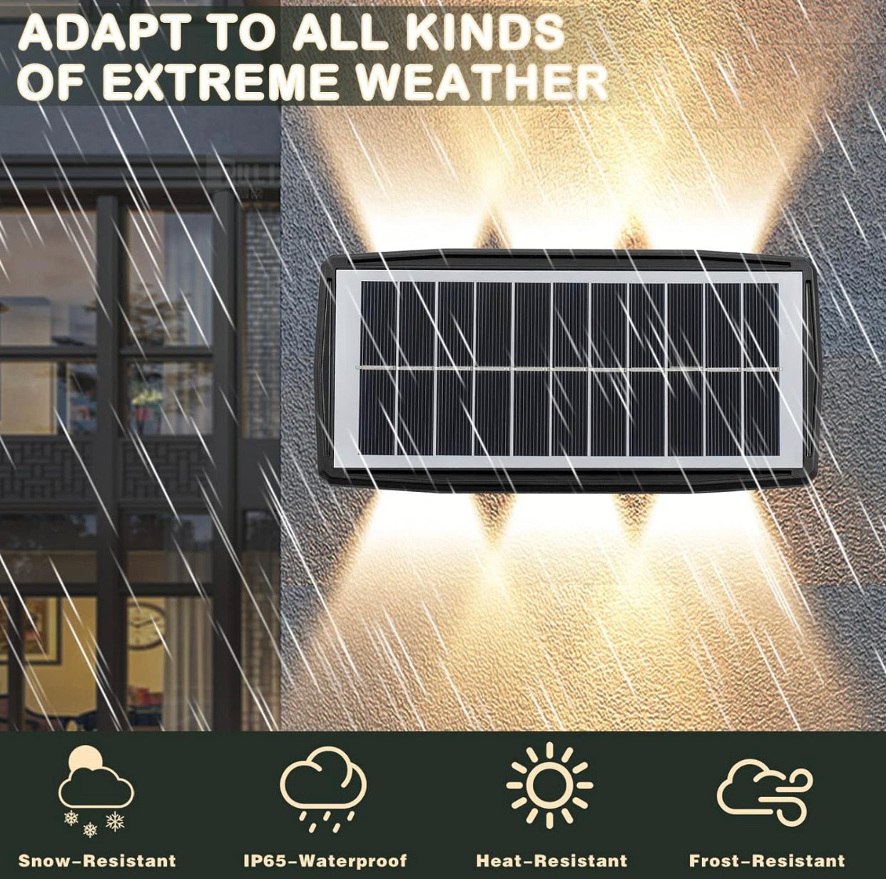 2 Pack Solar Wall Lights Outdoor Waterproof Led Up and Down Wall Lights,Solar Outdoor Lights Wall Sconce Exterior Lighting - Outdoor Solar Outlet