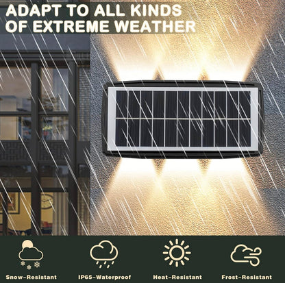 2 Pack Solar Wall Lights Outdoor Waterproof Led Up and Down Wall Lights,Solar Outdoor Lights Wall Sconce Exterior Lighting - Outdoor Solar Outlet