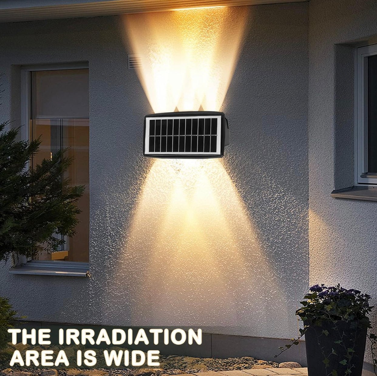 2 Pack Solar Wall Lights Outdoor Waterproof Led Up and Down Wall Lights,Solar Outdoor Lights Wall Sconce Exterior Lighting - Outdoor Solar Outlet