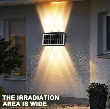2 Pack Solar Wall Lights Outdoor Waterproof Led Up and Down Wall Lights,Solar Outdoor Lights Wall Sconce Exterior Lighting - Outdoor Solar Outlet