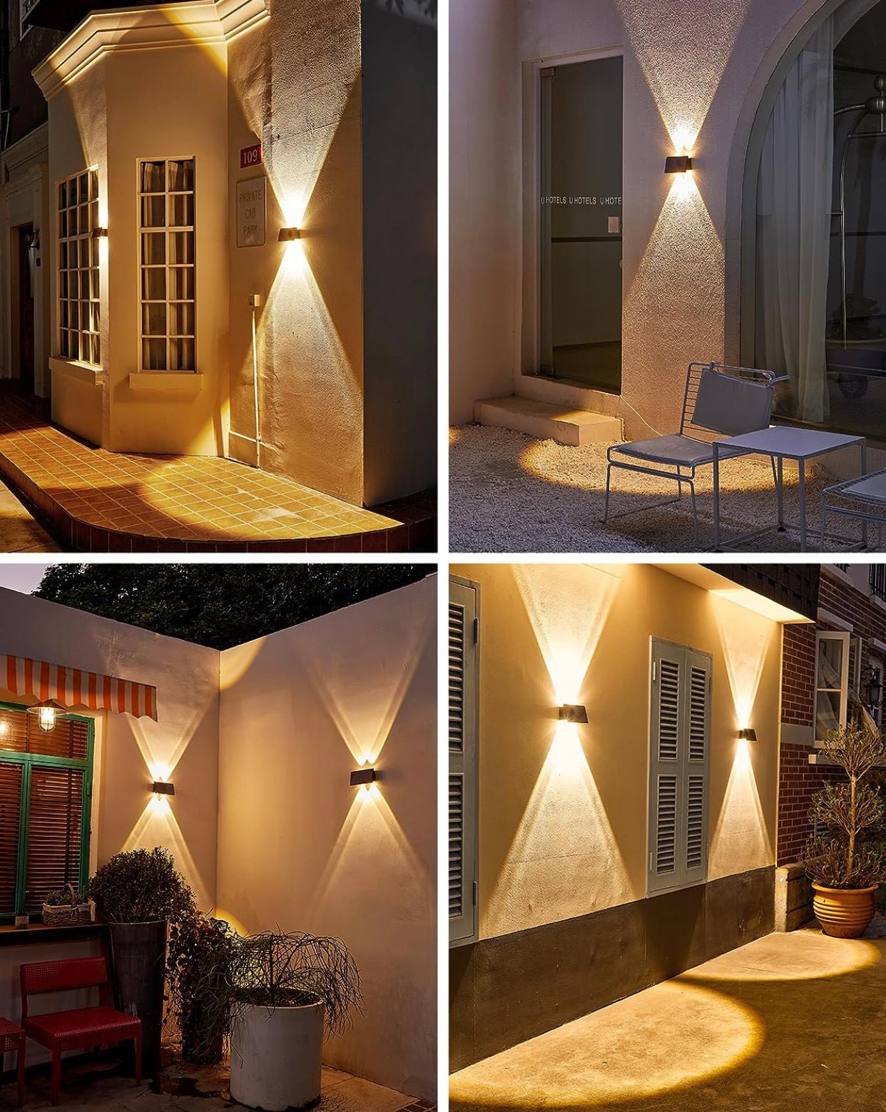 2 Pack Solar Wall Lights Outdoor Waterproof Led Up and Down Wall Lights,Solar Outdoor Lights Wall Sconce Exterior Lighting - Outdoor Solar Outlet
