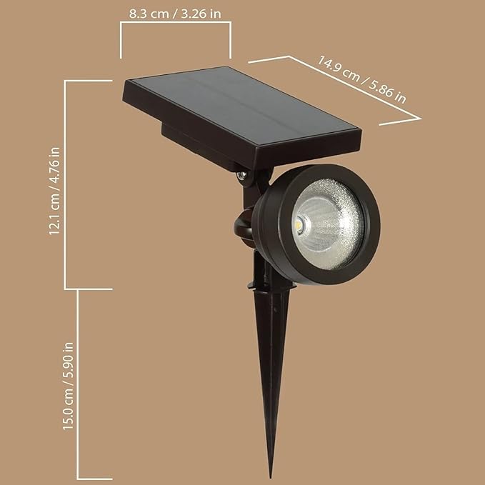 2-Piece LED Solar Spotlights - Oil-Rubbed Bronze 50 Lumen - Outdoor Solar Outlet