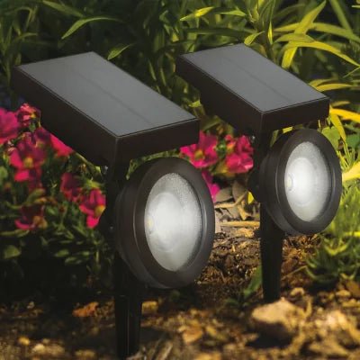 2-Piece LED Solar Spotlights - Oil-Rubbed Bronze 50 Lumen - Outdoor Solar Outlet