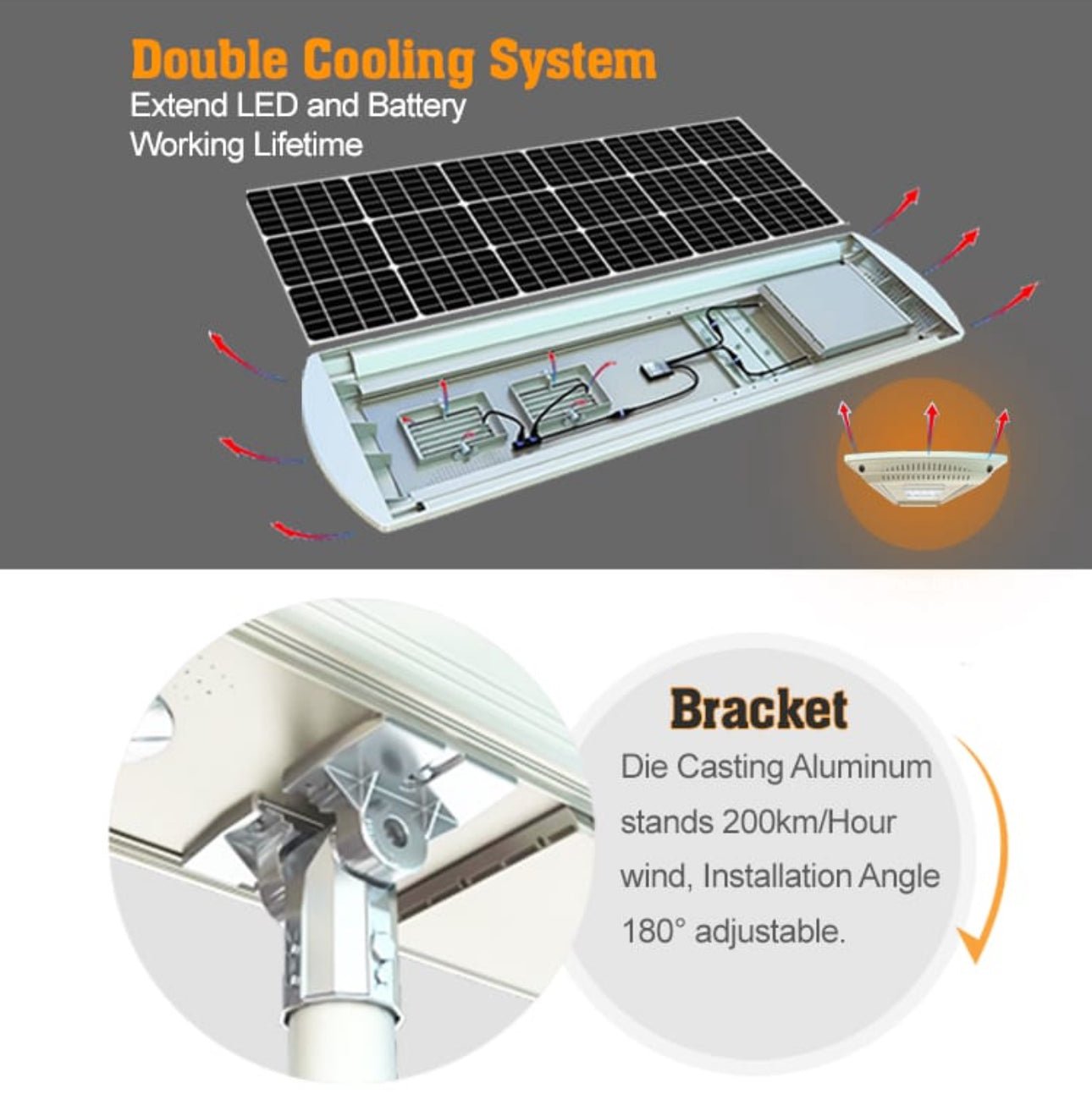 2400w Self Cleaning Solar Street Light Diecast Aluminum - Outdoor Solar Outlet
