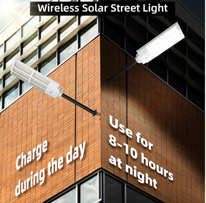 2500W Solar Street Light Outdoor Waterproof, 6500K Motion Sensor Lights Dusk to Dawn, 200,000LM Wall Light with Remote Control - Outdoor Solar Outlet