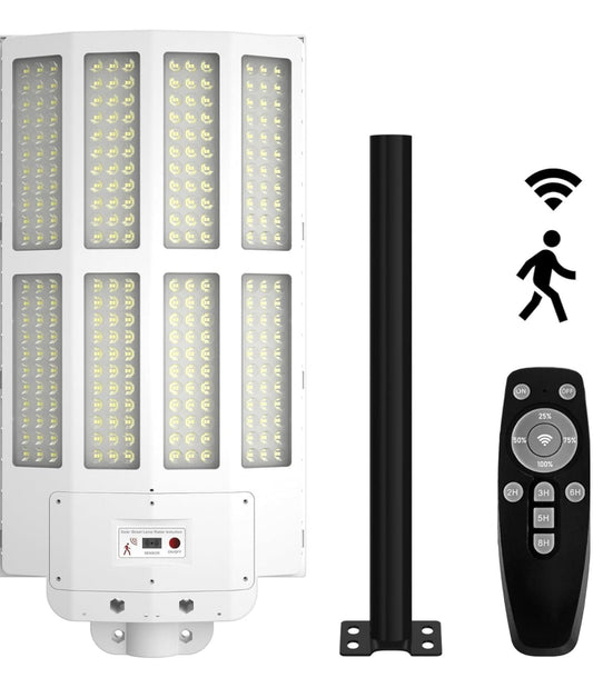 2500W Solar Street Light Outdoor Waterproof, 6500K Motion Sensor Lights Dusk to Dawn, 200,000LM Wall Light with Remote Control - Outdoor Solar Outlet