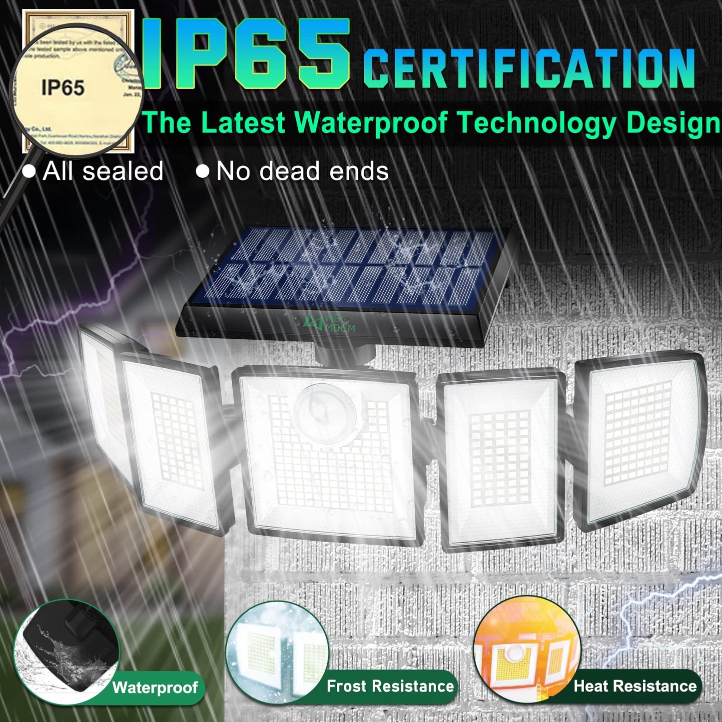 250W Solar Lights Outdoor Waterproof Flood Security Motion Sensor - 496 LEDs 3000 Lumens 360° Illumination- 2Pack - Outdoor Solar Outlet