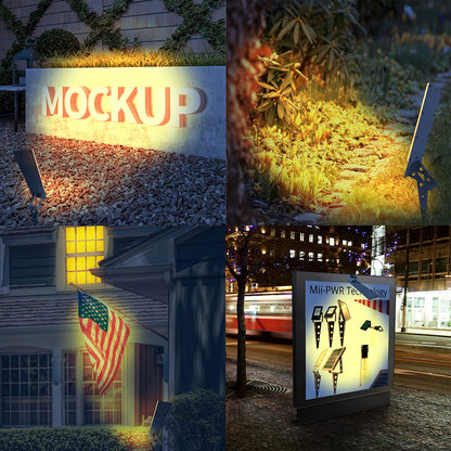 280W Solar Metal Flood Light And Spotlight,36LED 16ft Cable Waterproof Outdoor Landscape Sign 2000 Lumen Auto On/Off Dust to Dawn - Outdoor Solar Outlet