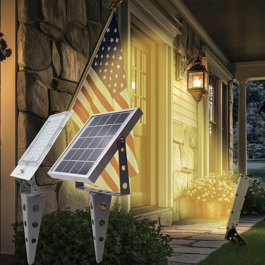 280W Solar Metal Flood Light And Spotlight,36LED 16ft Cable Waterproof Outdoor Landscape Sign 2000 Lumen Auto On/Off Dust to Dawn - Outdoor Solar Outlet
